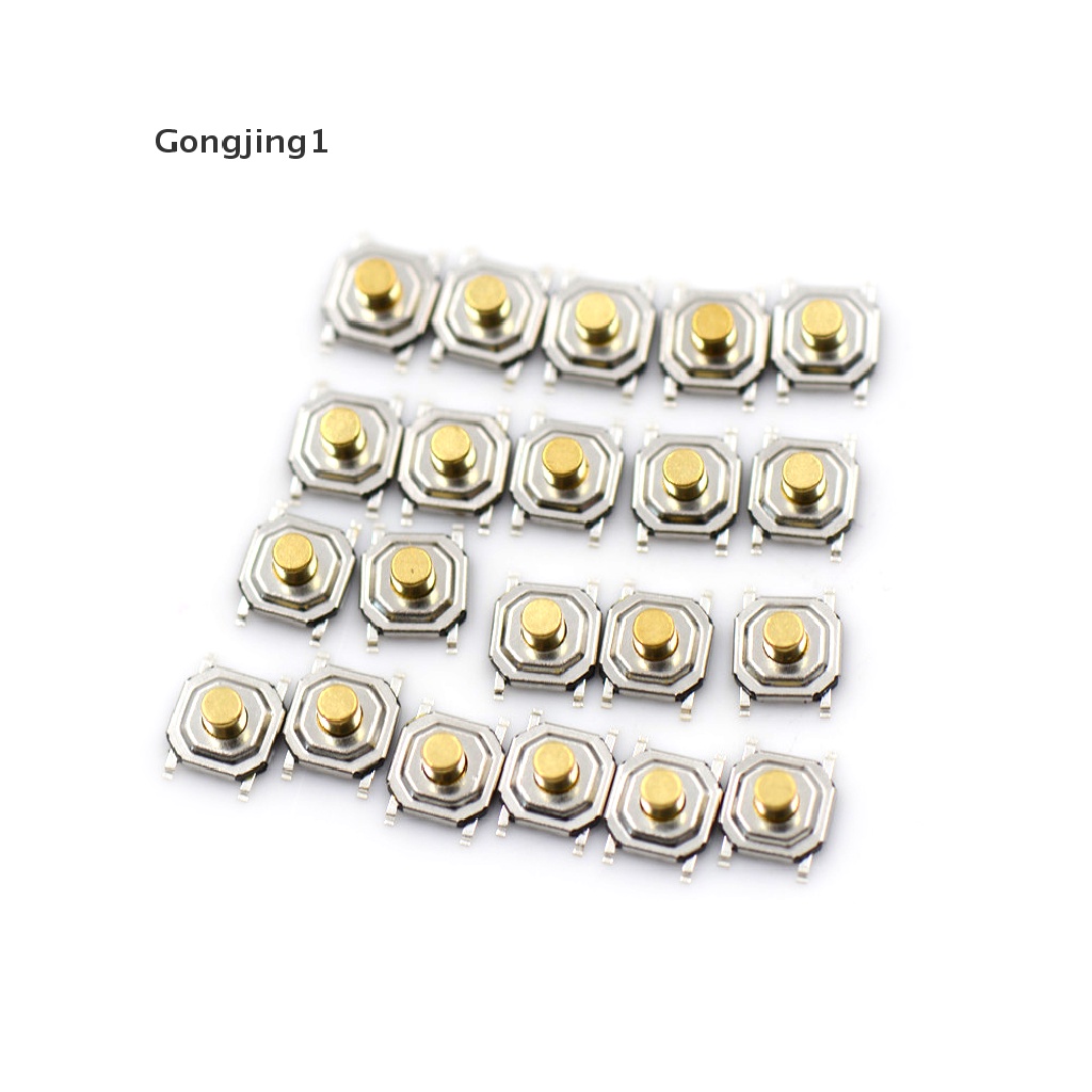 Gongjing1 20pcs Saklar Tombol Tekan Micro 4x4 X 3mm Bahan Tembaga Anti Air