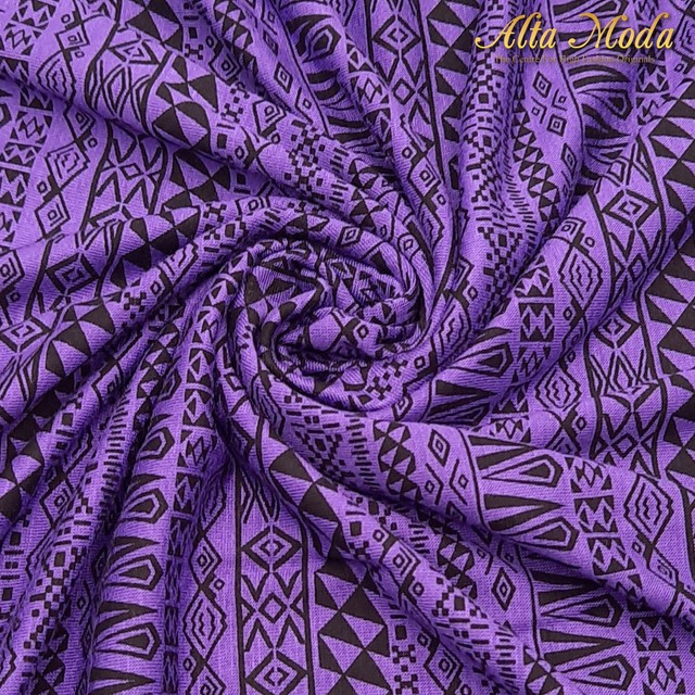 

Alta Moda Fancy Printed Stretch - Dark Amethyst Tribal Design (1M)