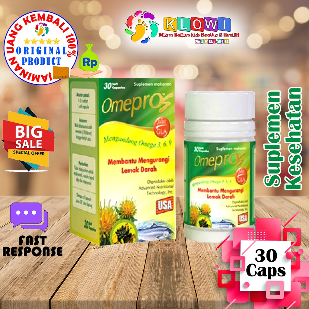 Omepros 30 &amp; 60  Softcapsul /Menurunkan Kolesterol /Mencegah Serangan Jantung dan Stroke/ Omepros 60