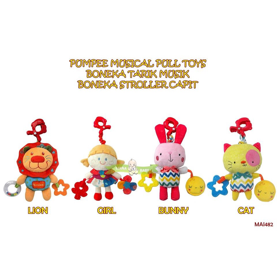 MAI482 MAINAN BONEKA PUMPEE MUSICAL PULL TOYS BONEKA TARIK MUSIK BONEKA STROLLER CAPIT
