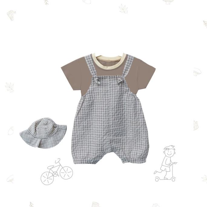 Ohbabydays | Baju Anak | Ready Stock | Archie Overall + Hat