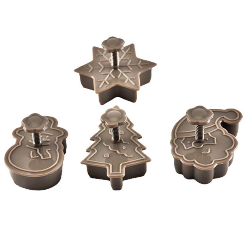 Zzz 4pcs / Set Cetakan Kue / Cookies Bentuk Manusia Salju / Snowflake 3D Untuk Pesta Natal
