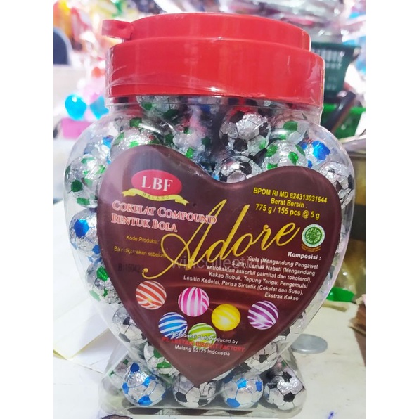 

Coklat Bola bentuk Love/1 Toples/Coklat gratis toples/makanan cokelat bentuk bola