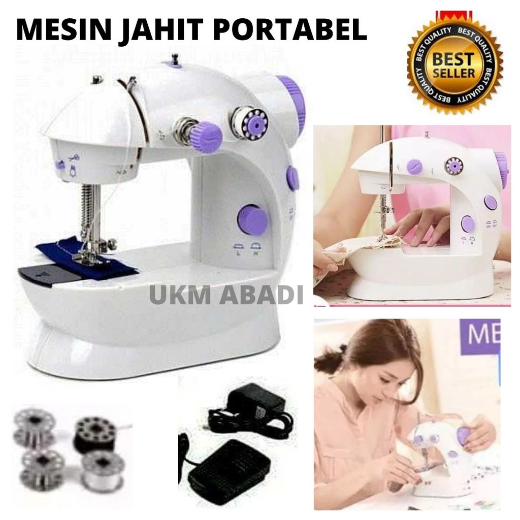 Mesin Jahit Baju Portabel Serbaguna Mini Sewing Machine Electric 2 in 1 GT SM202A 112144