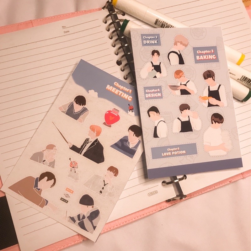nct dream cafe stickers uncut