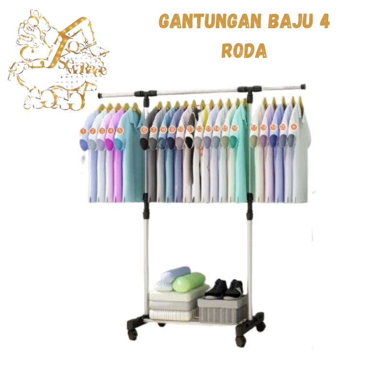 STAND HANGER BAJU 4 RODA
