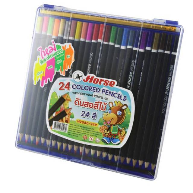 

Pencil warna 24 colors black barrel