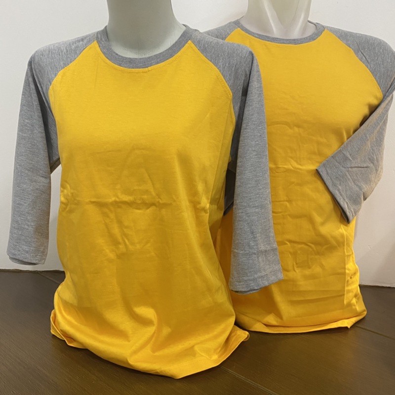 Kaos Oblong Polos Reglan KUNING ABU Lengan 3 4 Ukuran Kaos Oblong Polos Reglan KUNING ABU Lengan 3 4 Ukuran