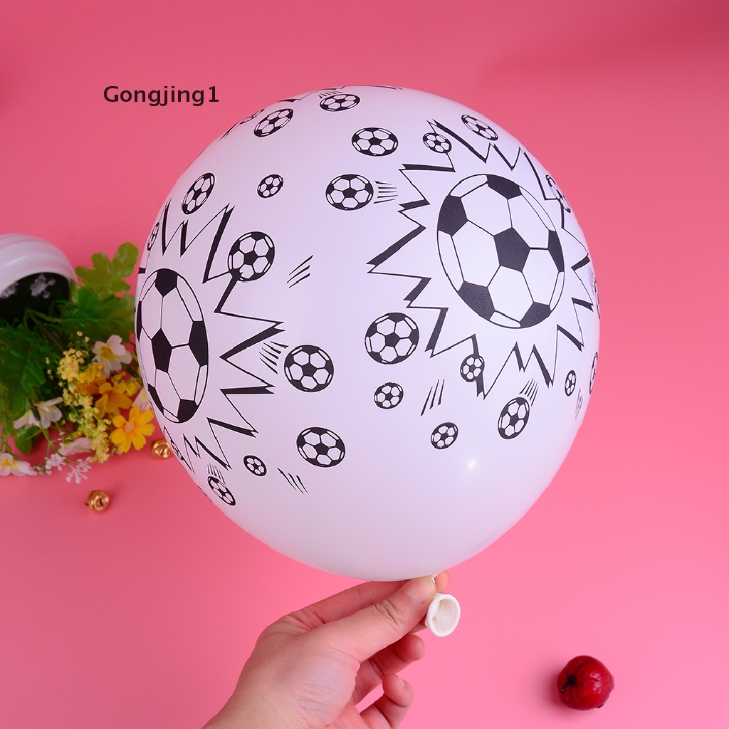 Gongjing1 10x12 &quot;Balon Latex Bentuk Bola Sepak Untuk Dekorasi Pesta Ulang Tahun / Pernikahan