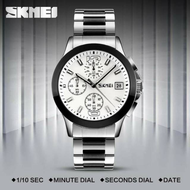 [COD ] JAM TANGAN PRIA SKMEI 9126 BLACK WHITE ORIGINAL