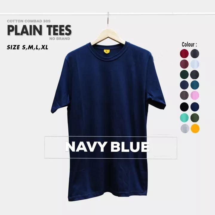 Navy Kaos Polos Katun Combed 30s Lembut Nyaman dipakai