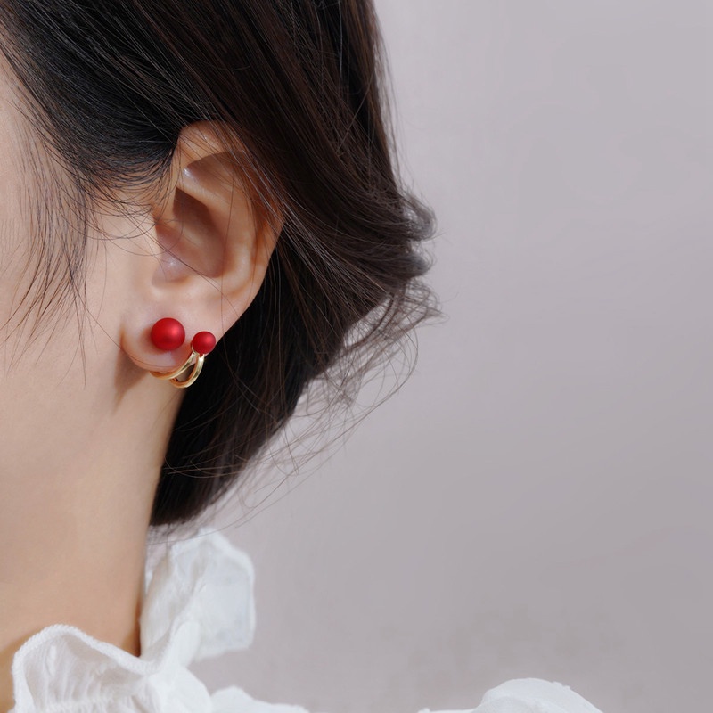 Anting Bulat Huggie Mutiara Zircon Kecil Klasik Elegan Lucu Gaya Korea Untuk Wanita