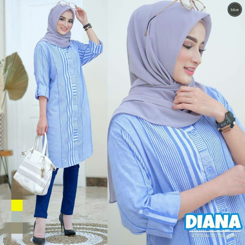 Tunik Katun Diana/tunik Garis /Tunik Salur/Tunik jumbo/Tunik