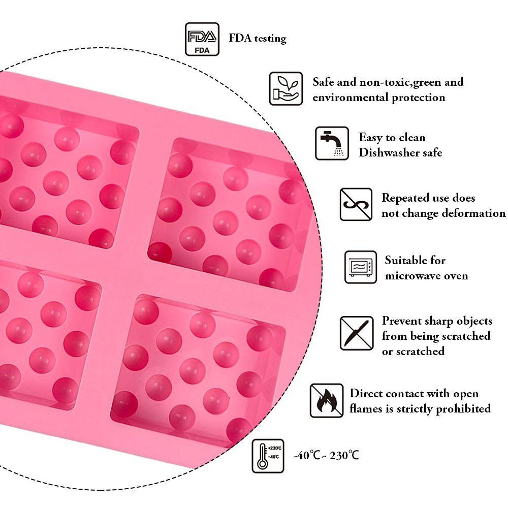 Preva Cetakan Sabun Silikon Bentuk Pijat Multi-Fungsi DIY Craft 4rongga Handmade Soaps Supplies