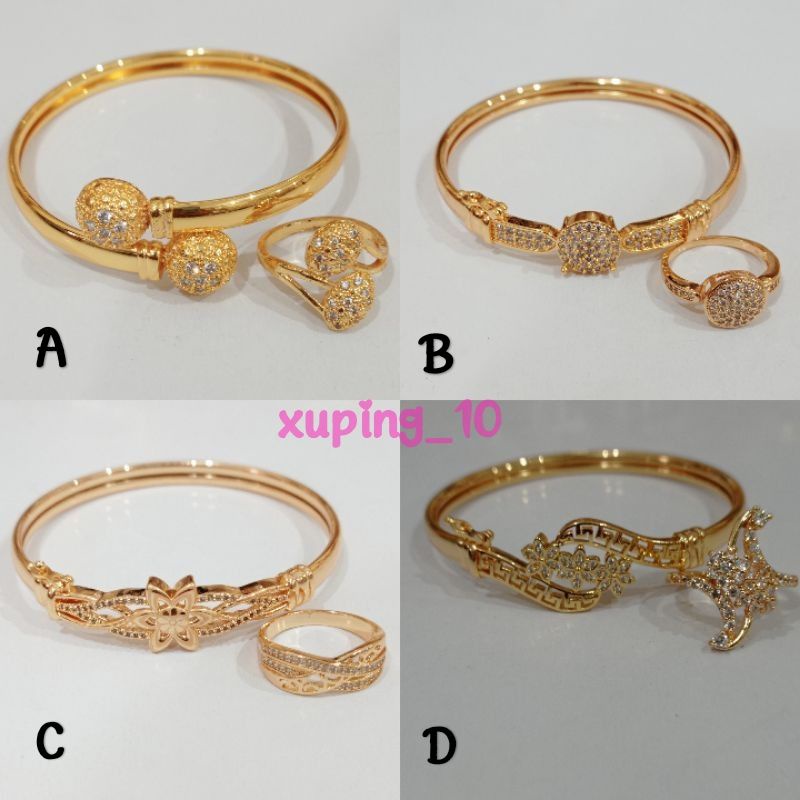 set perhiasan dewasa gelang dan cincin