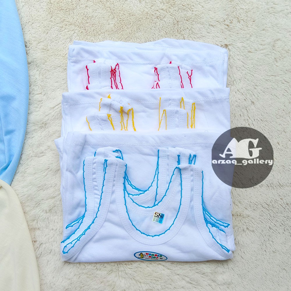 6 Pcs - SINGLET WONDER KIDS | Kaos Dalam Anak / Singlet / Kaos / Singlet Anak / Singlet Bayi / Kaos Dalam