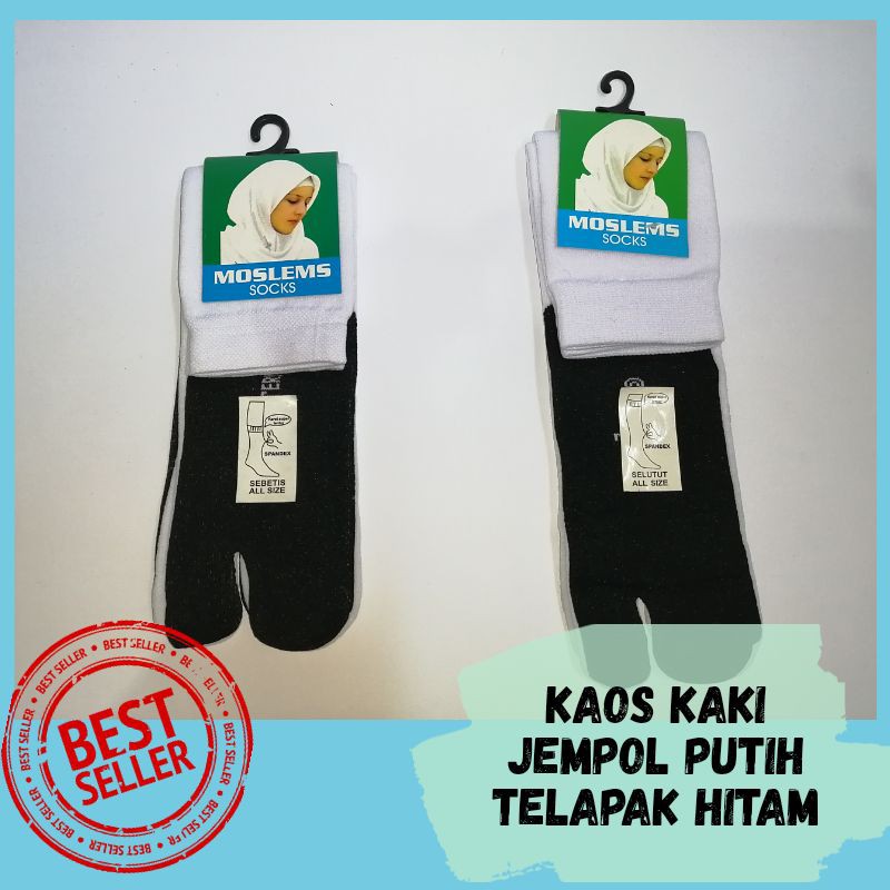 kaos kaki jempol putih telapak hitam 3 ukuran (S-M-L)