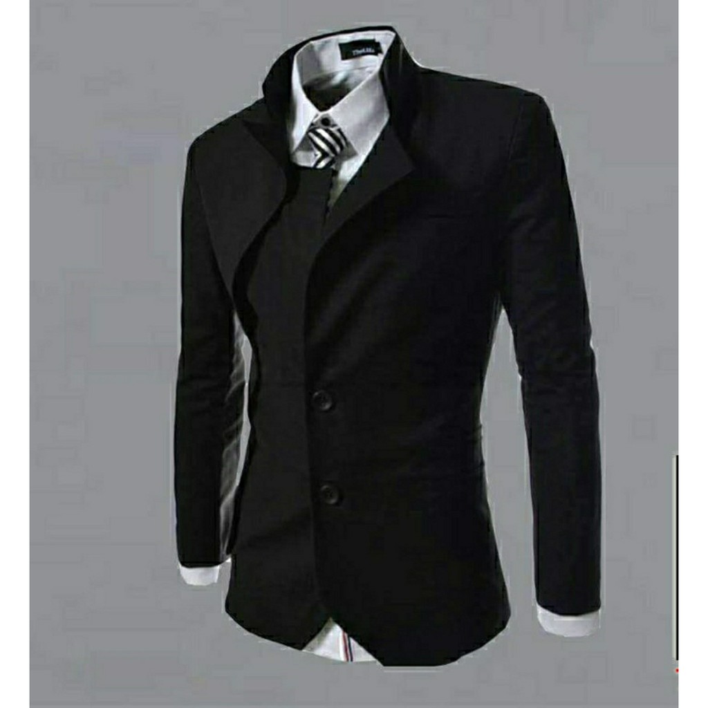 Terlaris ! Jas Blazer pria slimfit Hitam Style Korea Dobel Kerah jas pria keren Original ARB Premium