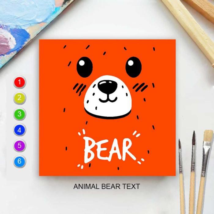 

Art / Paint By Number Animal Bear Text 20X20 Wooden Painting Kit/Set Melukis - Bear Text