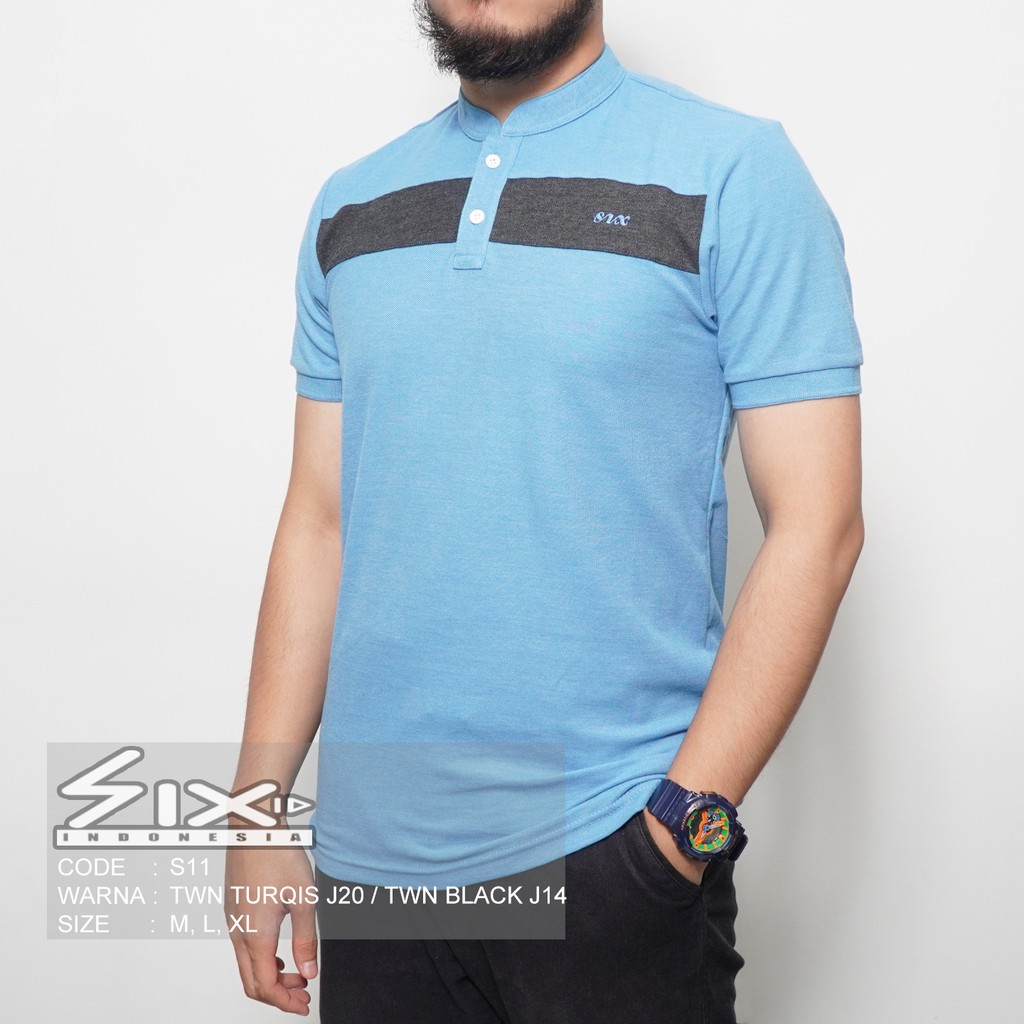 SENTRAL GROSIR BAJU...KAOS CHANGI MILANI KERAH ORIGINAL DISTRO SIX.ID BAHAN PIQUE CVC