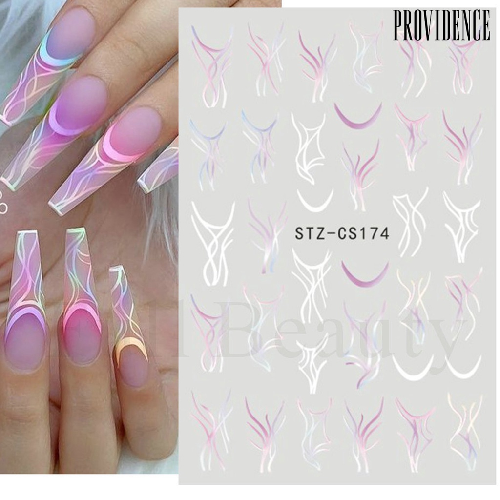Stiker Kuku Motif Mata Iblis 5 Gaya Dengan Perekat Untuk Dekorasi Nail Art