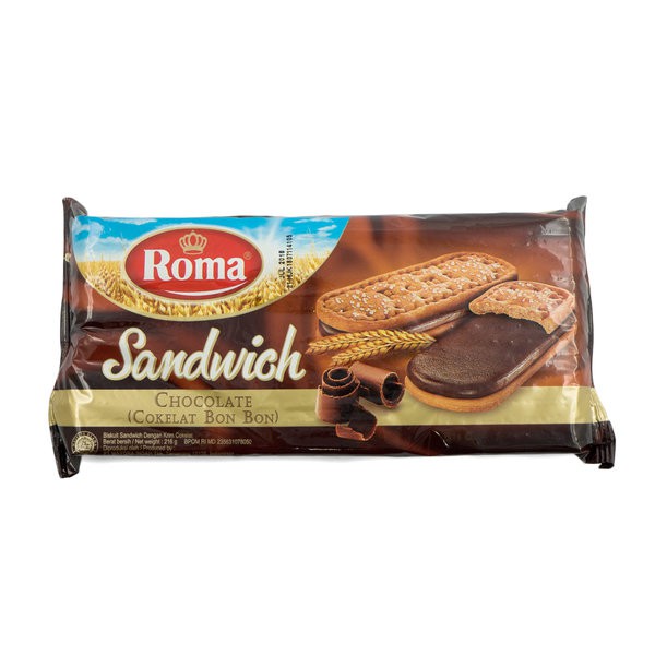 

ROMA Sandwich Chocolate Cookies 216g - Biskuit Cokelat Bon Bon