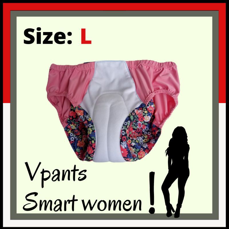 Pembalut Vpants Smart Women size : L / 1 Pcs Celana Pembalut Cuci Ulang / Pembalut Cuci Ulang Model 