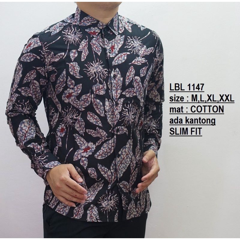 LBL1147 LUIGI BATIK PRIA SLIMFIT LENGAN PANJANG