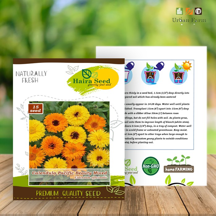 Benih-Bibit Bunga Calendula Pacific Beauty Mix (Haira Seed)