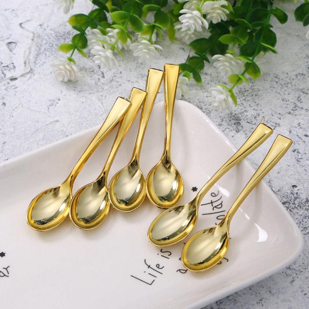 Top 24PCS Sendok Set Mini Untuk Pesta Piknik Menirukan Metal Sendok Garpu Dessert Spoon