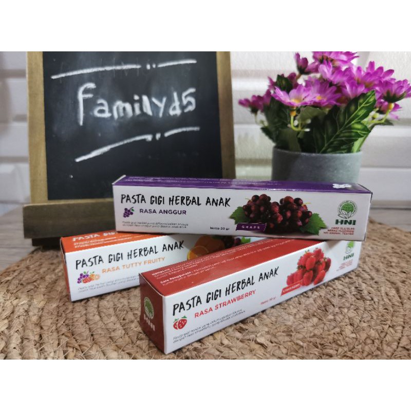 PASTA GIGI HERBAL ANAK HNI HPAI / ODOL ANAK HPAI rasa strowberry anggur Tutty