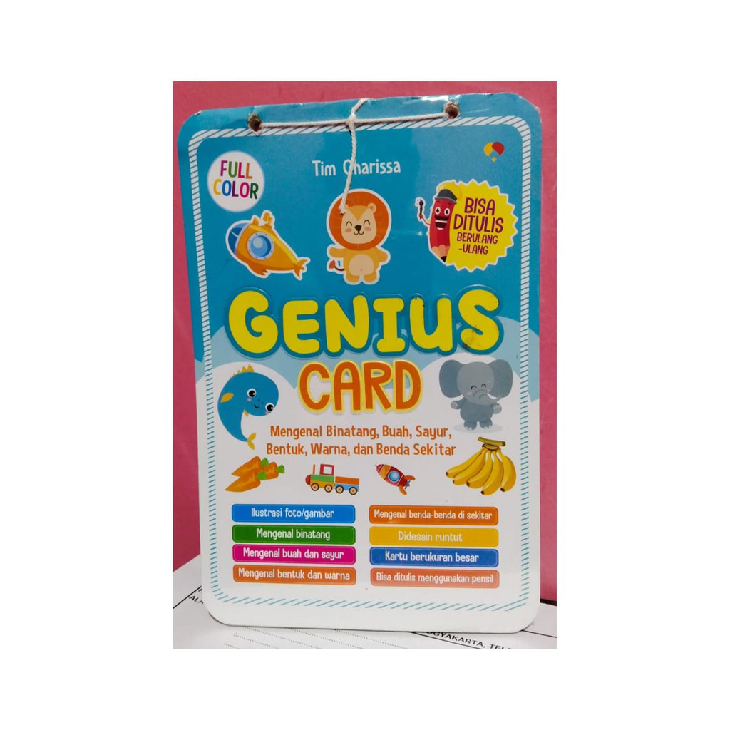 

Flash card/Genius Card Mengenal Binatang,Buah,Sayur,Bentuk,Warna,Dan benda sekitar