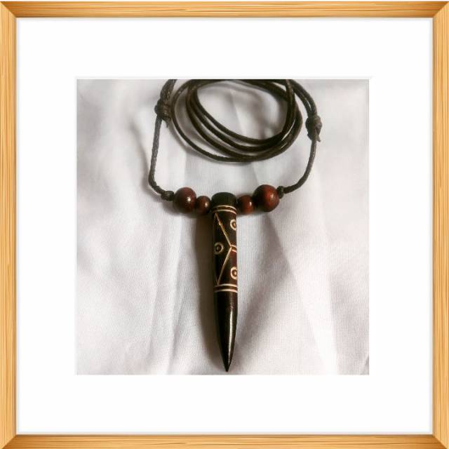 Kalung Taring coklat, Kalung Taring vintage, Kalung Taring Unisex, Kalung Taring pria