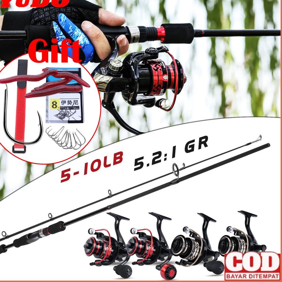 YUDO Pancing Set 1.8m 2.1m M and ML Joran Pancing And Rasio Gear 5.2: 1 Reel Pancing [SDJ.19Au22ĸ]