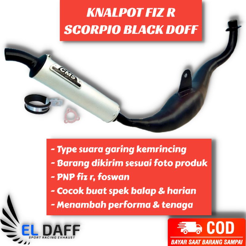 Knalpot Fizr CMS Kolong Standar Racing Scorpio Kalajengking Black Doff Silincer Alumunium Suara Supe