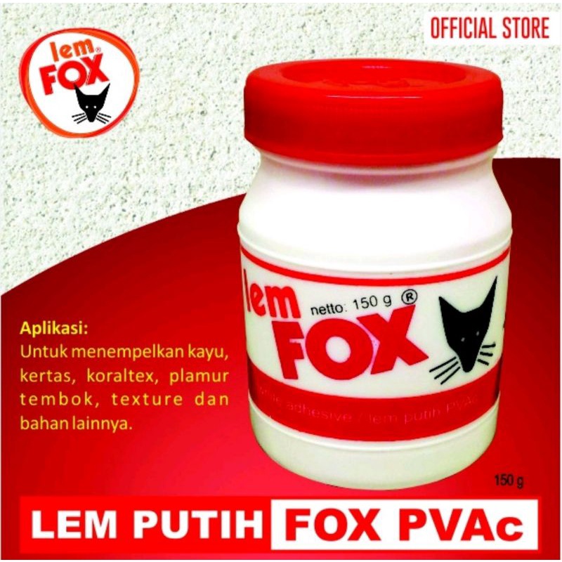 

Lem Fox Lem PVAc Botol 150gram Original