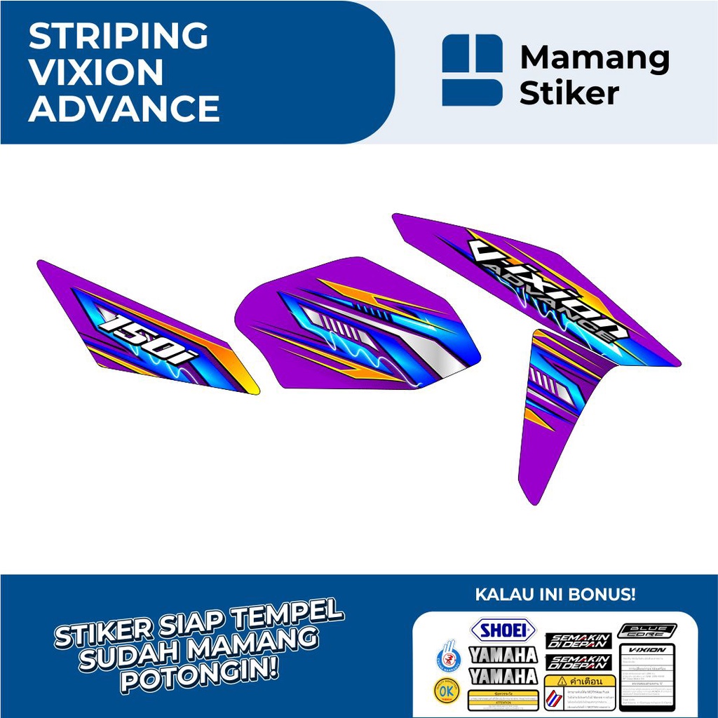 STRIPING VIXION ADVAN 150 NVA VARIASI 16 THAILAND/STIKER YAMAHA VIXION ADVANCE 2015 2016 2017/STICKE