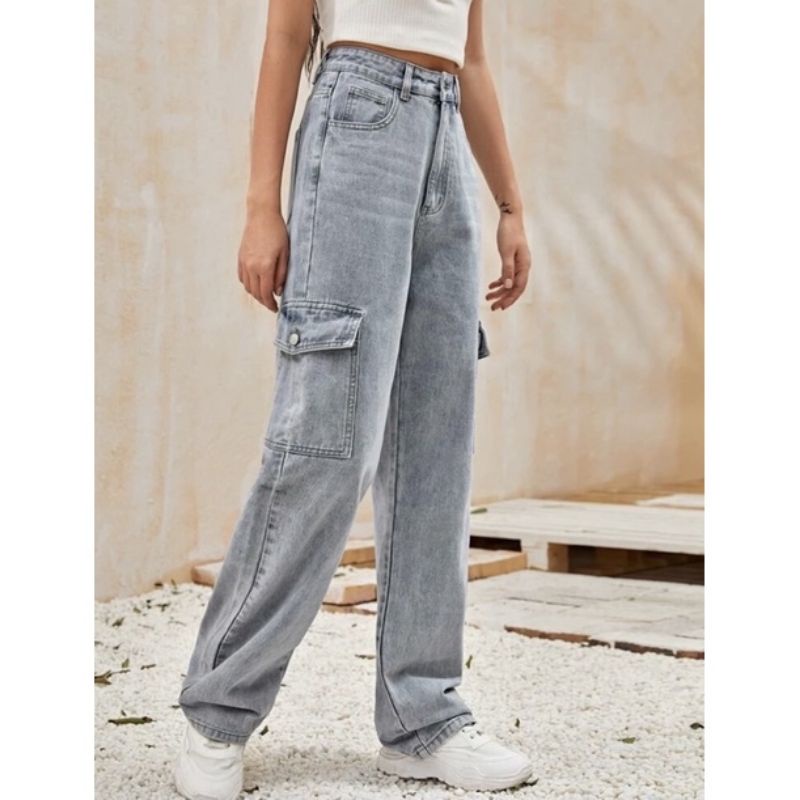 Highwaist Cargo Jeans Baggy Import