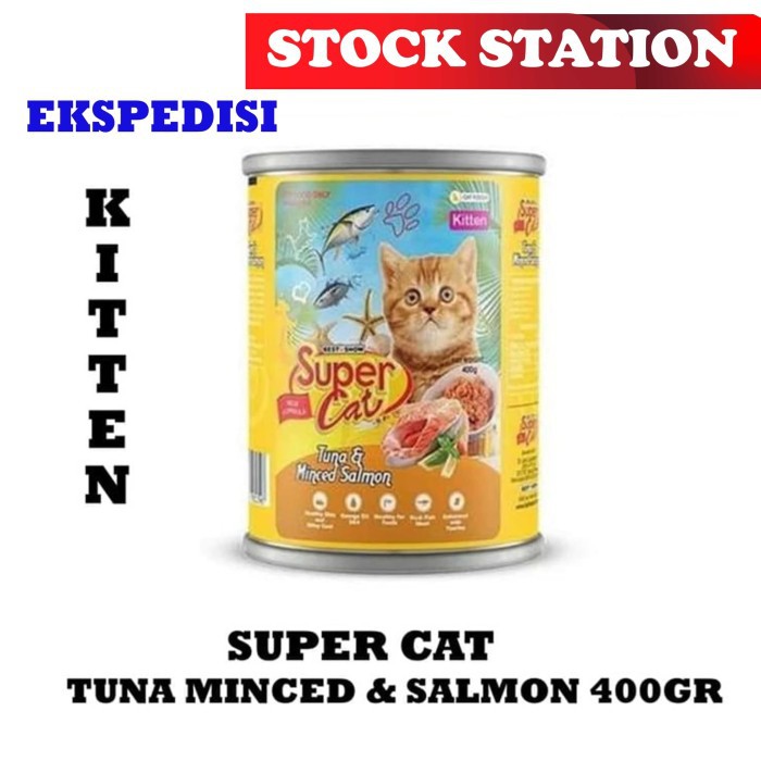 SUPER CAT Kitten Tuna &amp; Minced Salmon 400gr