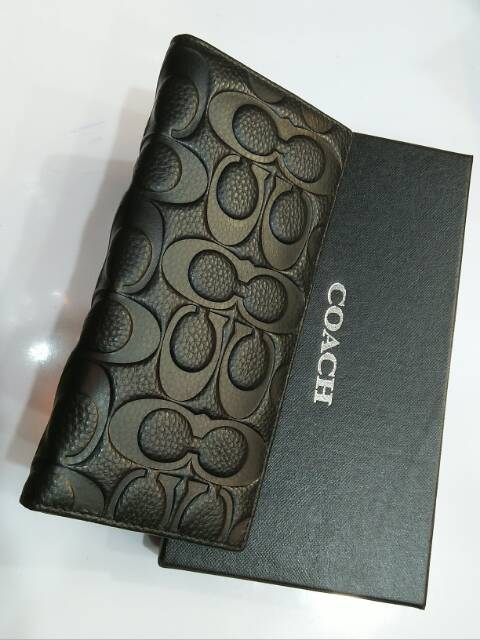 Dompet coach panjang lipat kulit asli import 3928-1