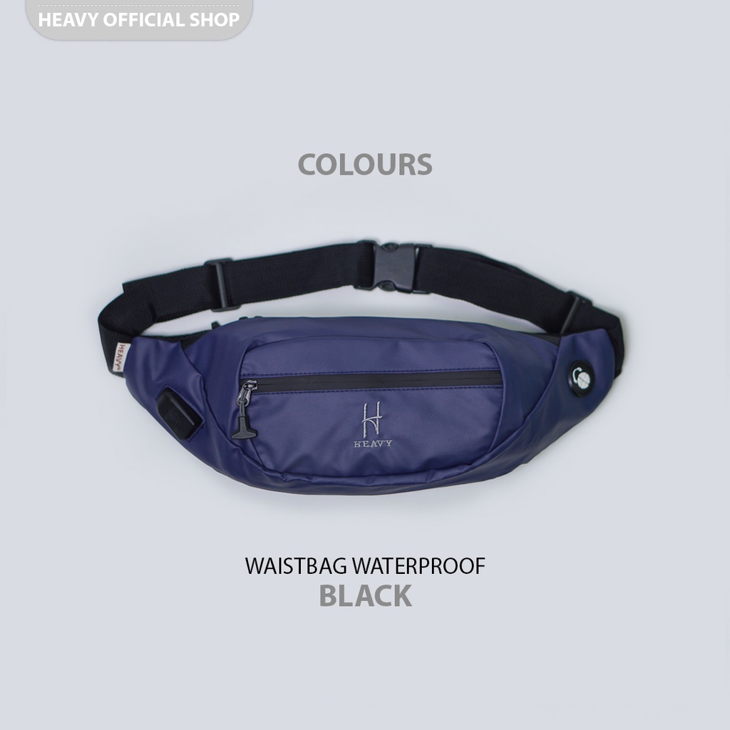 TAS SELEMPANG PRIA HEAVY - OBELIX WAISTBAG USB WATERPROOFF