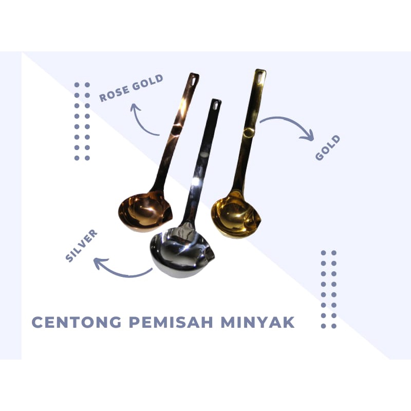 Centong Sendok Ladle Stainless Pemisah Filter Minyak Kuah soup Sup oil sayur santan lemak oil laddle