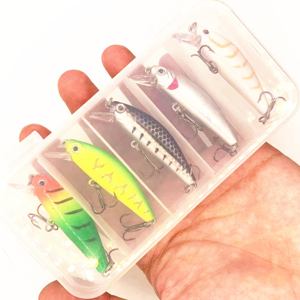 5Pcs/Boxed Umpan Pancing Swimbait 55mm 6g Fishing Lure Ikan Bass Sinking Crankbait Hard Aritificial Bait Tackle