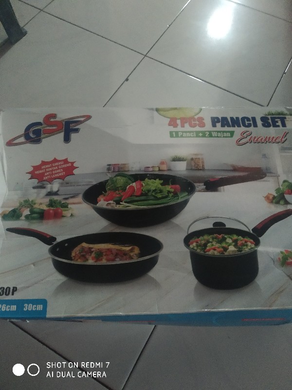 Panci Wajan Penggorengan Set Enamel Anti Lengket 4pcs Gsf G 2630 / G2630 / G-2630