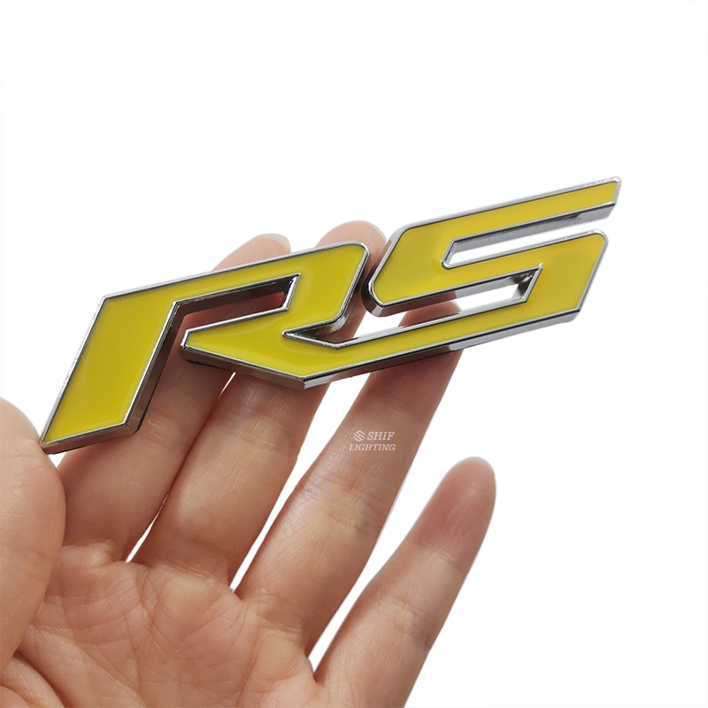 1pc Stiker Emblem Logo RS R5 Bahan Metal Untuk Fender Samping Mobil CHEVROLET