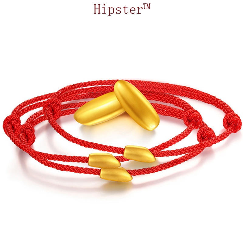 New Retro Classic Features Braided Rope Couple Gold Bracelet