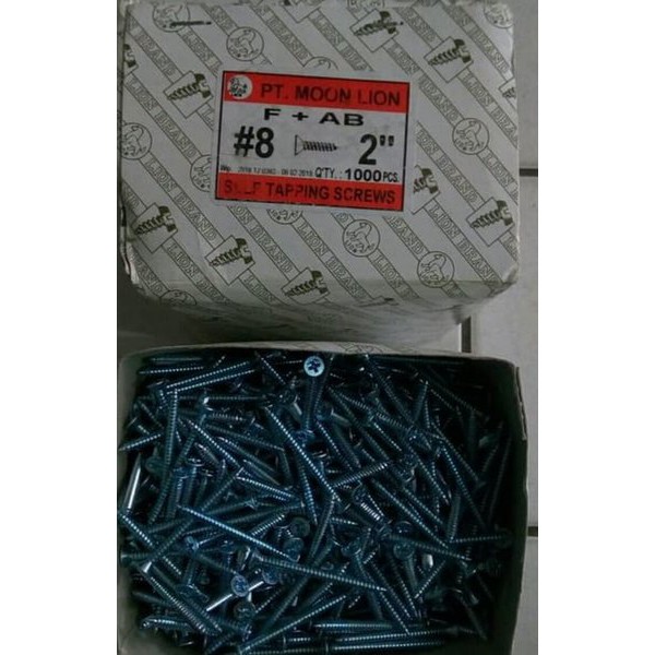 Skrup Tapping 8 x 2 (5cm) / Skrup Putih 8 x 2" (5cm) / Skrup Putih 5cm / Skrup 5cm / Skrup Putih