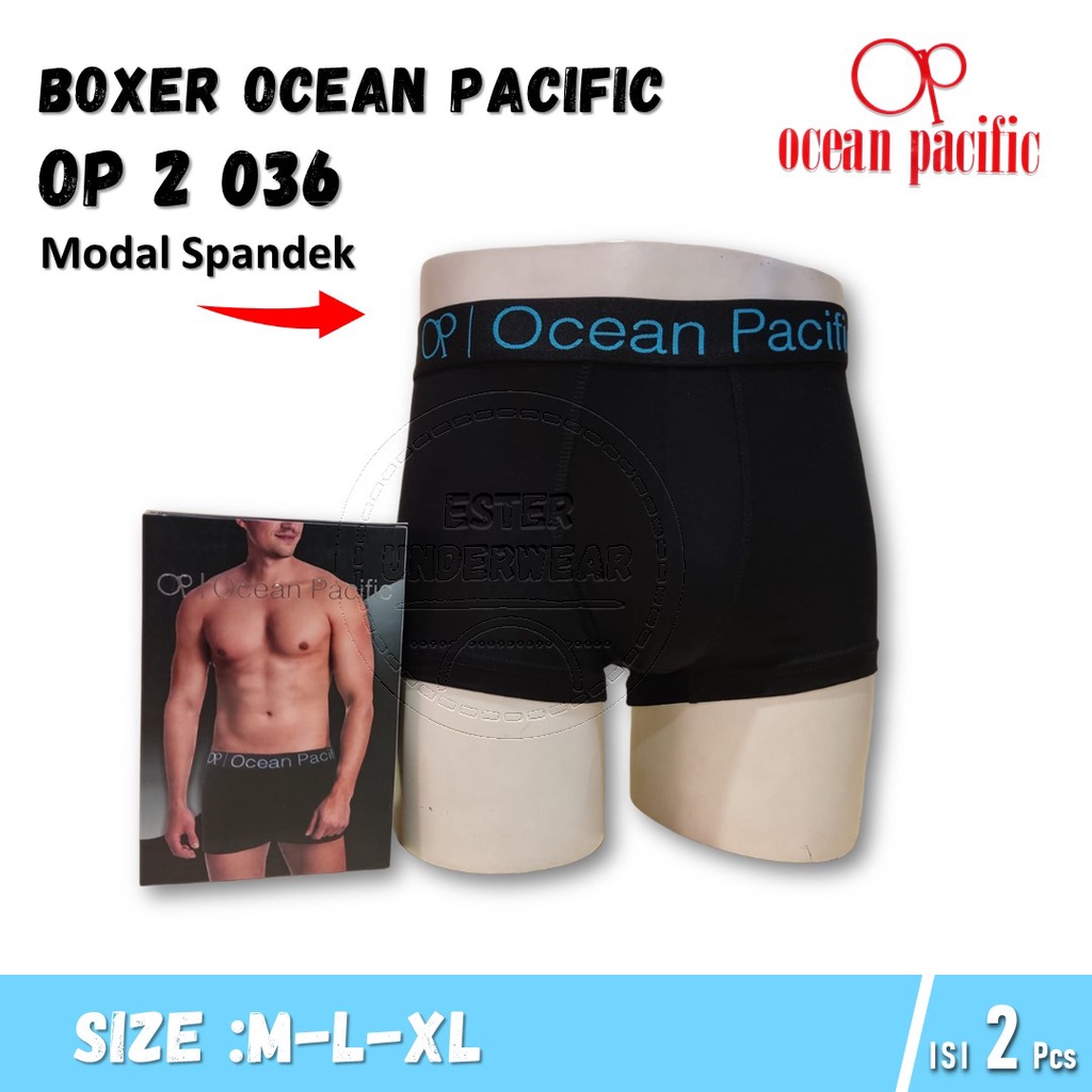 Celana Boxer Pria OCEAN PACIFIC OP 036 Isi 2/Pack