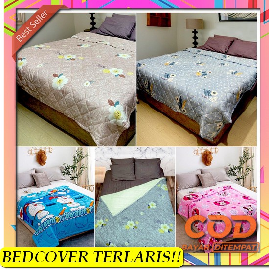 Bed Cover Terlaris Terbaru 2022 Bed Cover Kekinian Badcover Keren Seli Selimut Katun Halus/ Bedcover