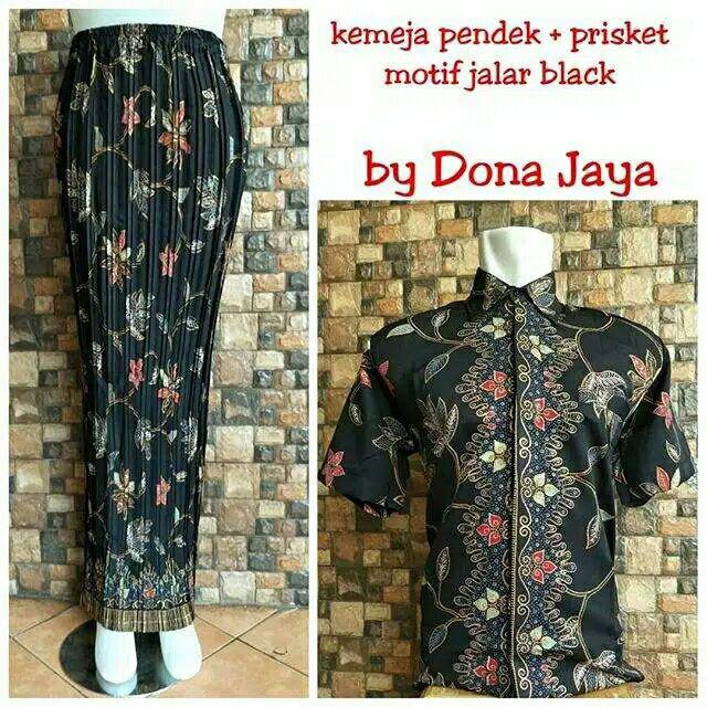 Couple Rok Dan Kemeja Rambat Hitm